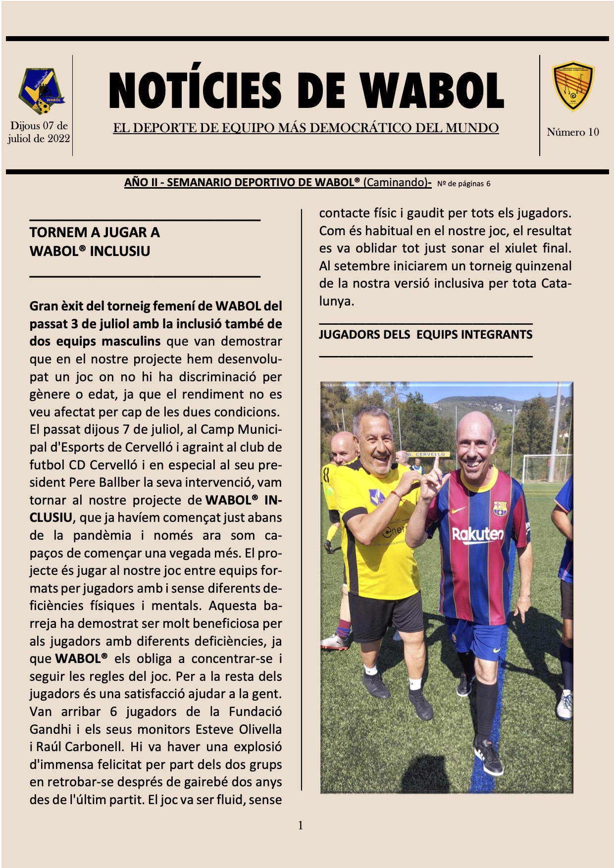 Imatge: Tornem a jugar a WABOL Inclusiu